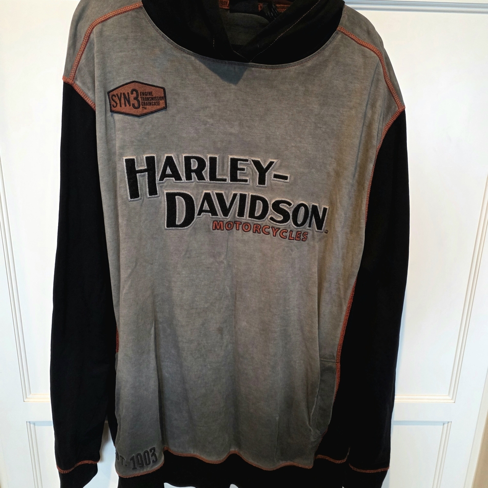 Harley Davidson Embroidered Sweatshirt Hoodie - Unisex 2XL (Tall)
